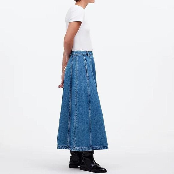 Madewell Denim Circle Midi Skirt in Java Wash (Size 24) - Picture 3 of 5